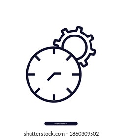 Icono del vector de optimización del tiempo, ilustración del vector de optimización del tiempo