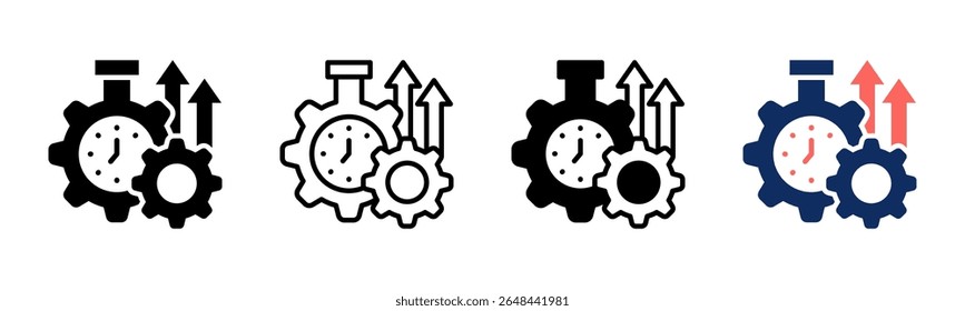 Time Optimization icon sheet multiple style collection