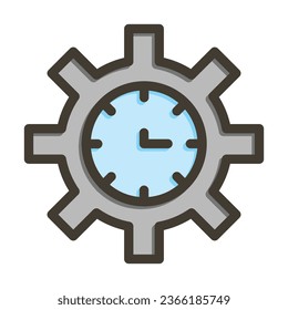 Time Optimization Vector Thick Line Filled Colors Icon For Personal And Commercial Use.
