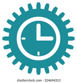 Time Options vector icon. Style is flat symbol, soft blue color, rounded angles, white background.