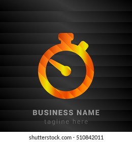 Time Orange, Yellow and Black silk fashion premium icon / Logo