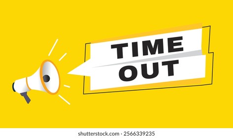 Time out banner announce flat design graphic element.  Poster or marketing sign.