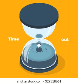 time out concept in 3d isometric flat design