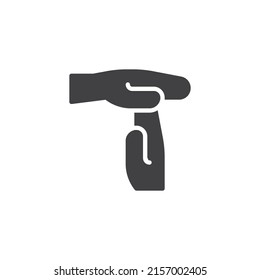 Verlassen Sie das Vektorsymbol der Geste. volles Flachzeichen für mobiles Konzept und Webdesign. Zeige das Symbol für die Zeigerglyph aus der Hand heraus. Symbol, Logo-Abbildung. Vektorgrafik