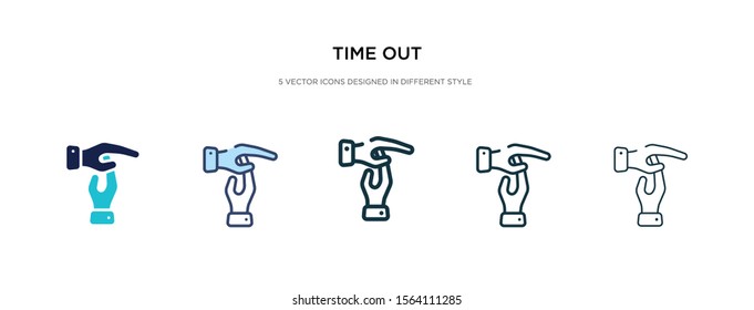 time out icon in different style vector illustration. two colored and black time out vector icons designed in filled, outline, line and stroke style can be used for web, mobile, ui