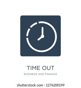 time out icon vector on white background, time out trendy filled icons from Business and finance collection, time out vector illustration