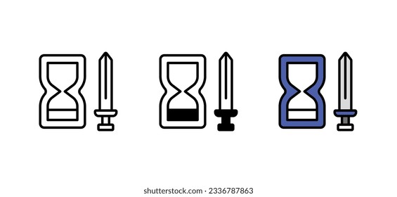 Diseño de icono de Time Over con ilustración de fondo blanco