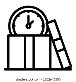 Time parcel delivery icon. Outline time parcel delivery vector icon for web design isolated on white background
