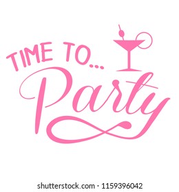 "Time to Party"lettering elements