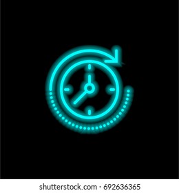 Time Passing Blue Glowing Neon Ui Ux Icon. Glowing Sign Logo Vector