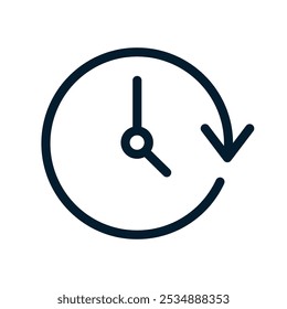 Time passing concept. Vector linear icon isolated on white background.