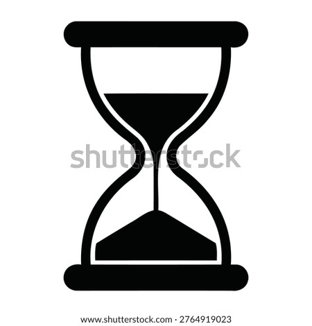 Time passing hourglass icon, concept of urgency, deadlines, waiting, schedule, clock, measurement.