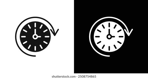 Icono de paso de tiempo colección de conjunto de relleno plano