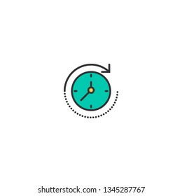 time passing icon line design. Business icon vector illustration