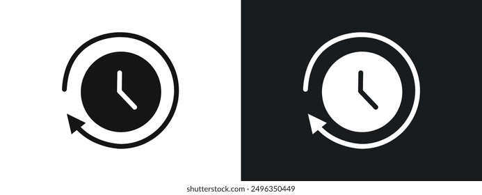 Time passing icon linear graphics set vector in black