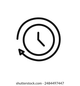 Time passing icon linear vector graphics sign