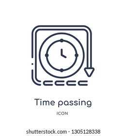 time passing icon from productivity outline collection. Thin line time passing icon isolated on white background.