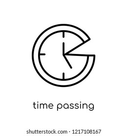 time passing icon. Trendy modern flat linear vector time passing icon on white background from thin line Productivity collection, outline vector illustration