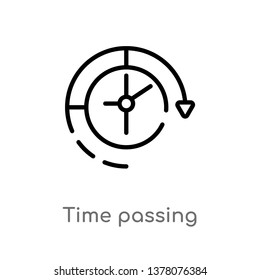 Time Passing Vector Line Icon. Simple Element Illustration. Time Passing Outline Icon From Productivity Concept. Can Be Used For Web And Mobile