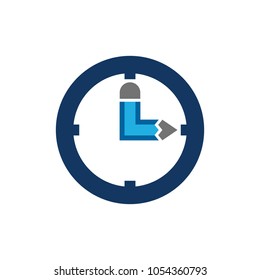 Time Pencil Logo Icon Design