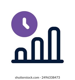time performance icon. vector dual tone icon for your website, mobile, presentation, and logo design.