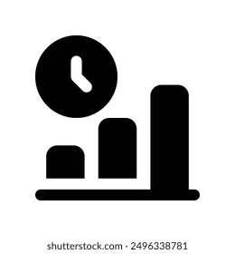 time performance icon. vector glyph icon for your website, mobile, presentation, and logo design.