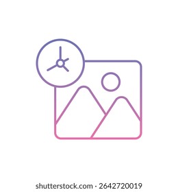 Time Period Exhibit Icon vector stock illustration