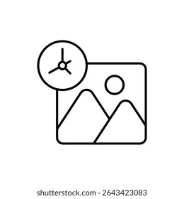 Time Period Exhibit Icon vector stock illustration