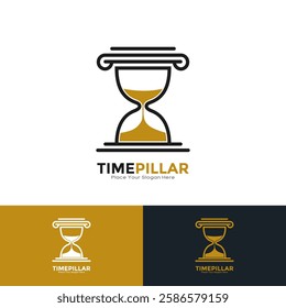 Time pillar law logo vector design. Suitable for business, time symbol, law firm, attorney