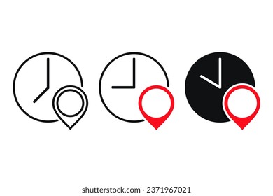 Time pin location. Illustration vector