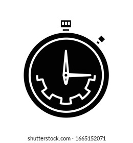 Icono negro de planificación del tiempo, ilustración conceptual, símbolo plano vectorial, signo de glifo.
