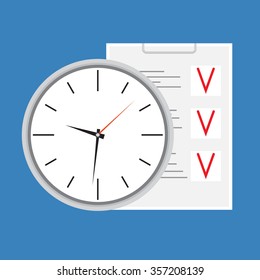 Time planning design icon. Checklist workflow, punctuality and efficiency, organizer and productivity. Vector art abstract unusual fashion illustration