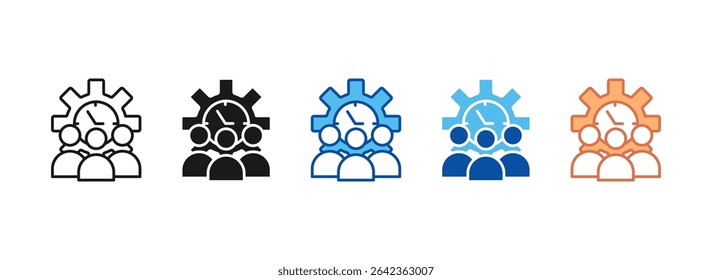 Ícone de Planejamento de Tempo Definir Coleção de Vários Estilos