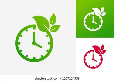Time Plant Logo Template Design Vector, Emblem, Design Concept, Creative Symbol, Icon