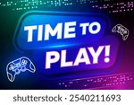 Time to play. Vector background with game controller. Design for Banners, Web Pages, Presentations.

