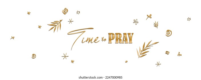 time to pray text on white background