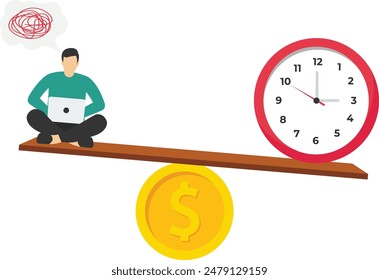 Time pressure. Hard working businessman stressed with limited time

