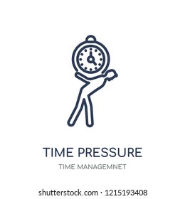 Time pressure icon. Time pressure linear symbol design from Time managemnet collection.