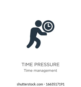 Vector de icono de presión de tiempo. Icono de la presión plana de moda de la colección de administración de tiempo aislado en fondo blanco. La ilustración vectorial se puede utilizar para diseño gráfico web y móvil, logotipo, eps10
