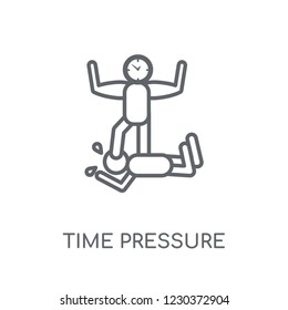 Time pressure linear icon. Modern outline Time pressure logo concept on white background from Human Resources collection. Suitable for use on web apps, mobile apps and print media.