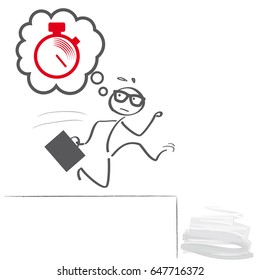 Time pressure, stress, overworked and deadline concept