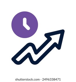 Zeit-Produktivitäts-Symbol Vektorsymbol mit zwei Tönen für Ihre Website, Ihr Handy, Ihre Präsentation und Ihr Logo-Design.