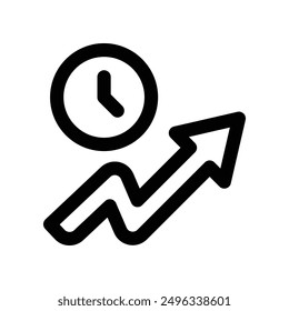 time productivity icon. vector line icon for your website, mobile, presentation, and logo design.