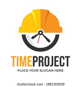 Time project vector logo template. This design use clock symbol. Suitable for industrial.