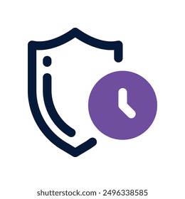 Zeitschutzsymbol. Vektorsymbol mit zwei Tönen für Ihre Website, Ihr Handy, Ihre Präsentation und Ihr Logo-Design.