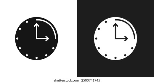 Time quarter past icon line art vector