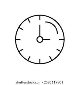 Time quarter past icon. simple thin line vector icon