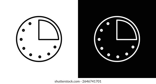 Time quarter past icon vector simple element illustration editable