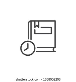 Time to read line icon. linear style sign for mobile concept and web design. Book and clock outline vector icon. Symbol, logo illustration. Vector graphics