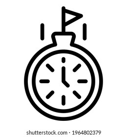 Time realization icon. Outline Time realization vector icon for web design isolated on white background